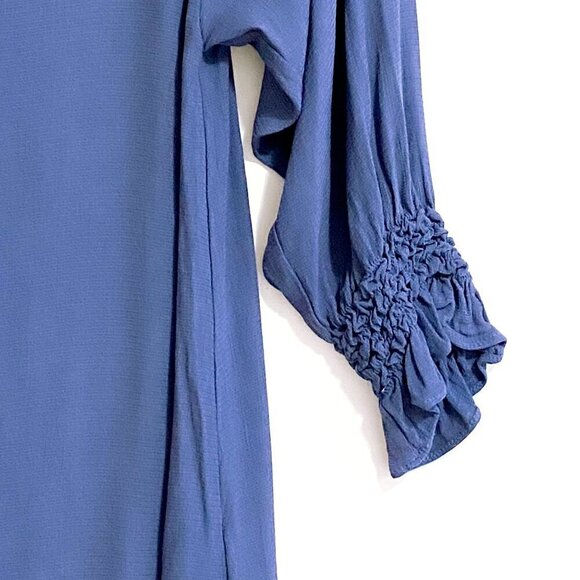 Maje Blue Realiste Crape Shift Dress Size Small (size 1 of 5) - Picture 10 of 14